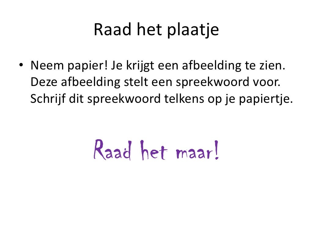 Spreekwoorden