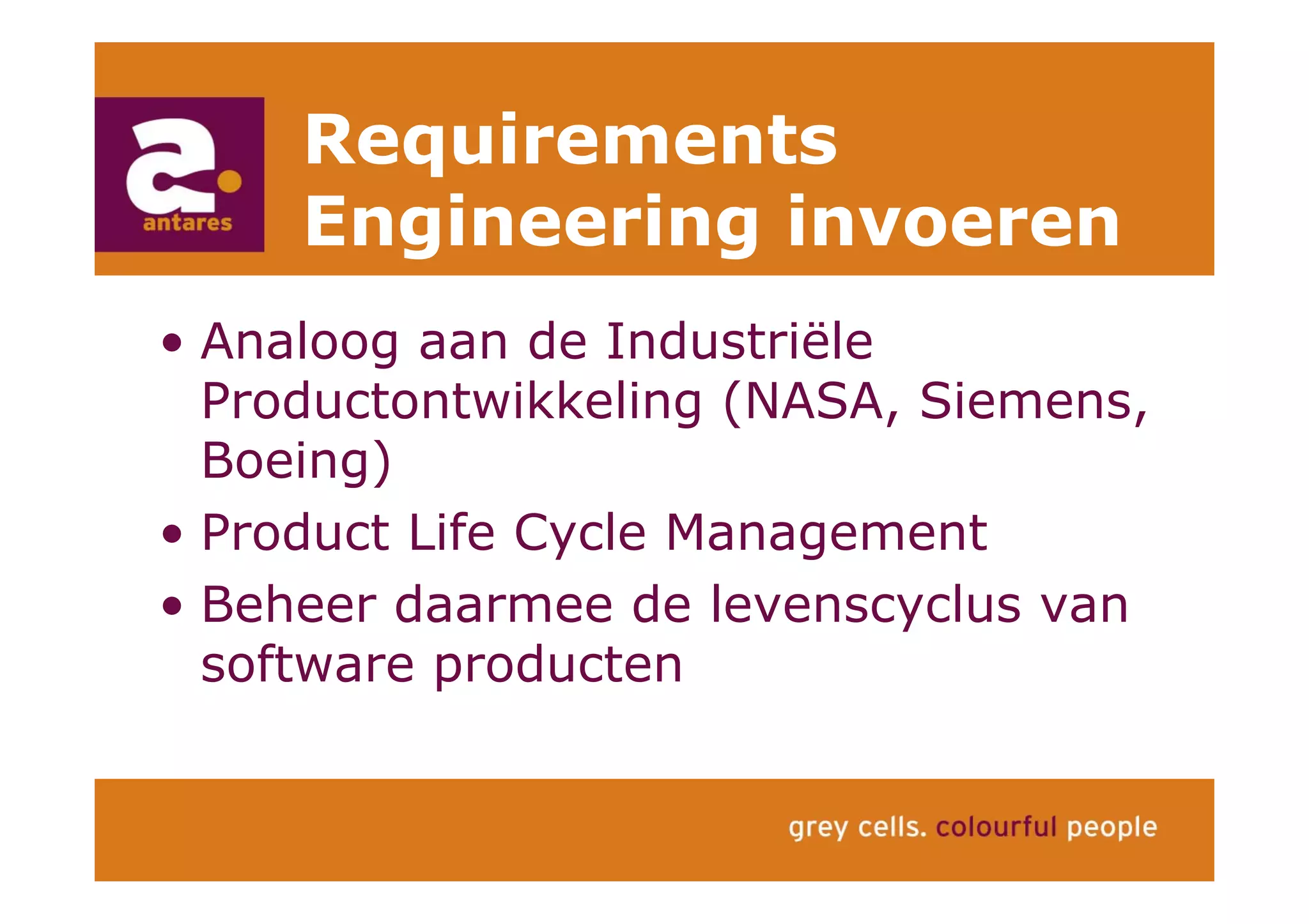 Anton Greve (Antares), Regie van Sourcing