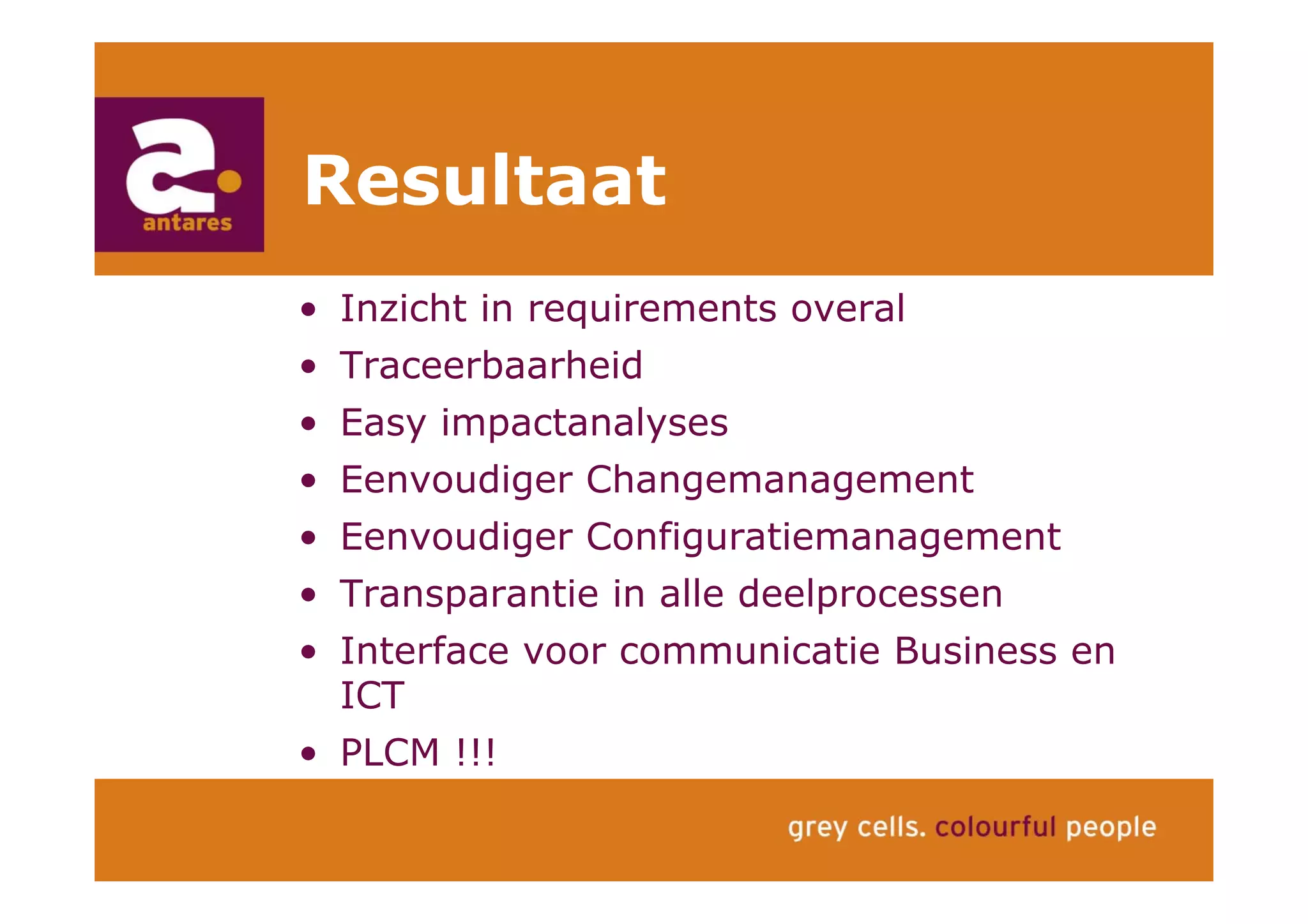 Anton Greve (Antares), Regie van Sourcing