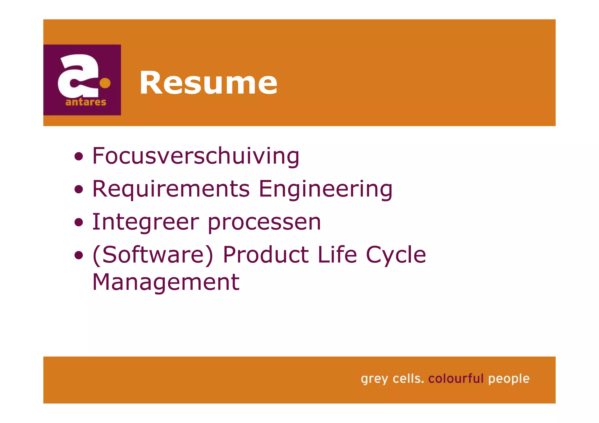 Anton Greve (Antares), Regie van Sourcing