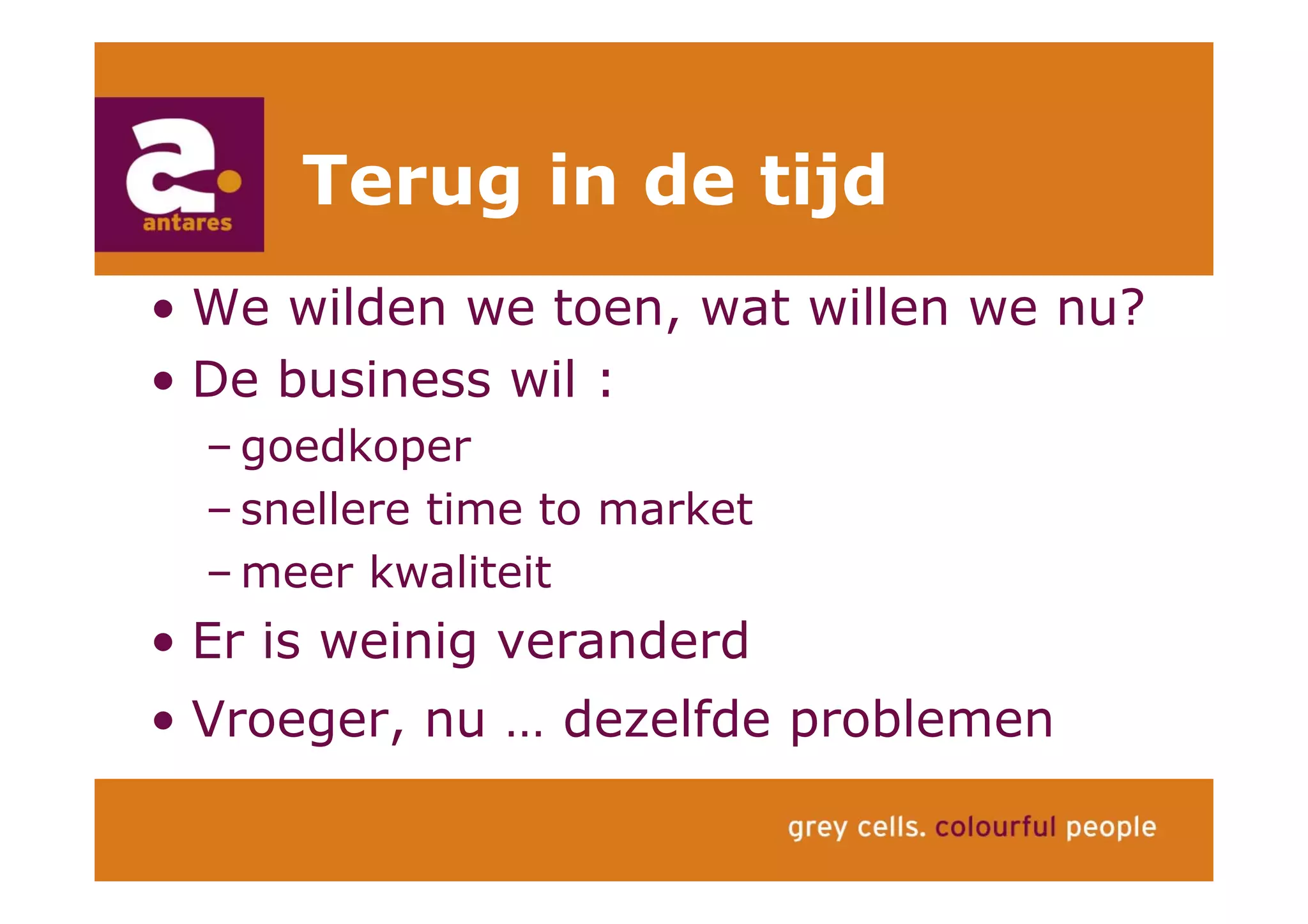 Anton Greve (Antares), Regie van Sourcing