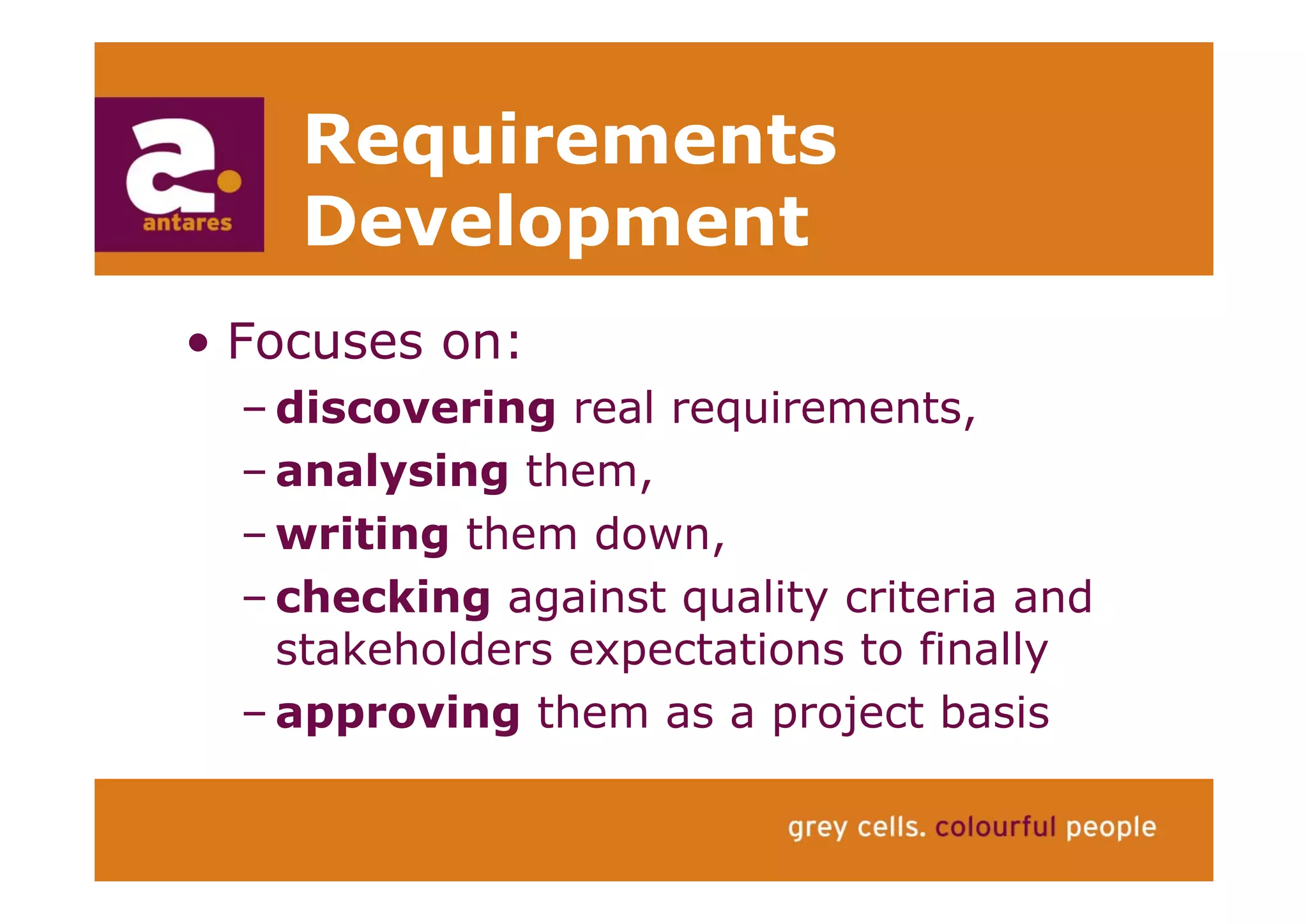 Anton Greve (Antares), Regie van Sourcing