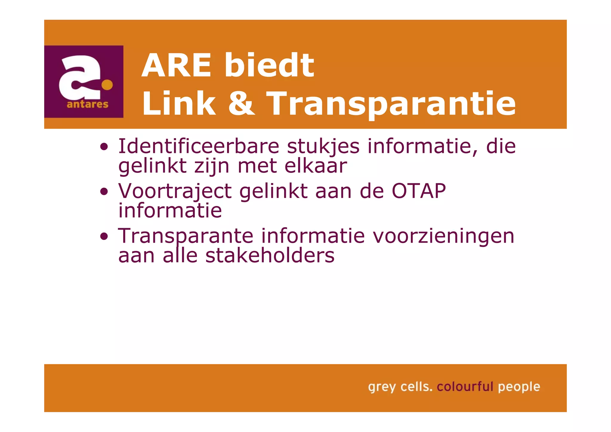 Anton Greve (Antares), Regie van Sourcing