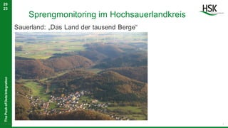 The
Peak
of
Data
Integration
20
23
Sprengmonitoring im Hochsauerlandkreis
07.11.2023 2
Sauerland: „Das Land der tausend Be...