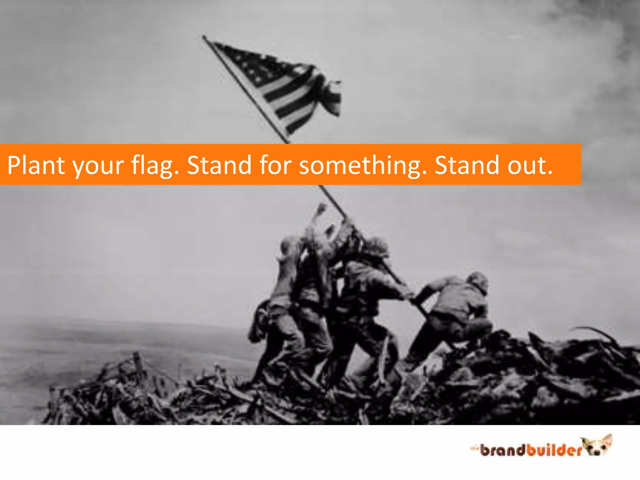 Plant your flag. Stand for something. Stand out.