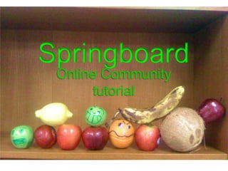 Springboard
 Online Community
      tutorial
 