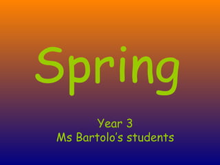 Spring Year 3 Ms Bartolo’s students 