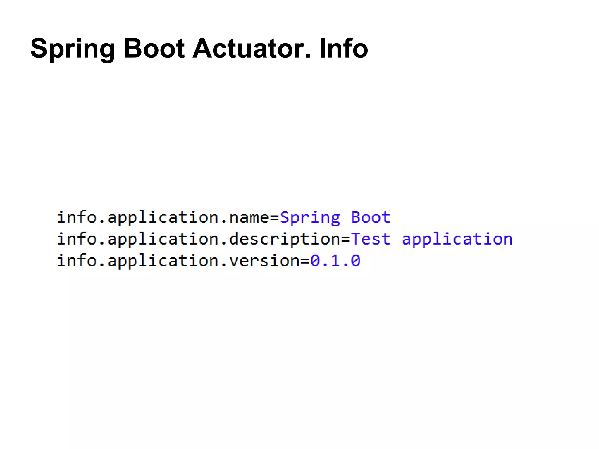 Spring Boot Actuator. Info
 