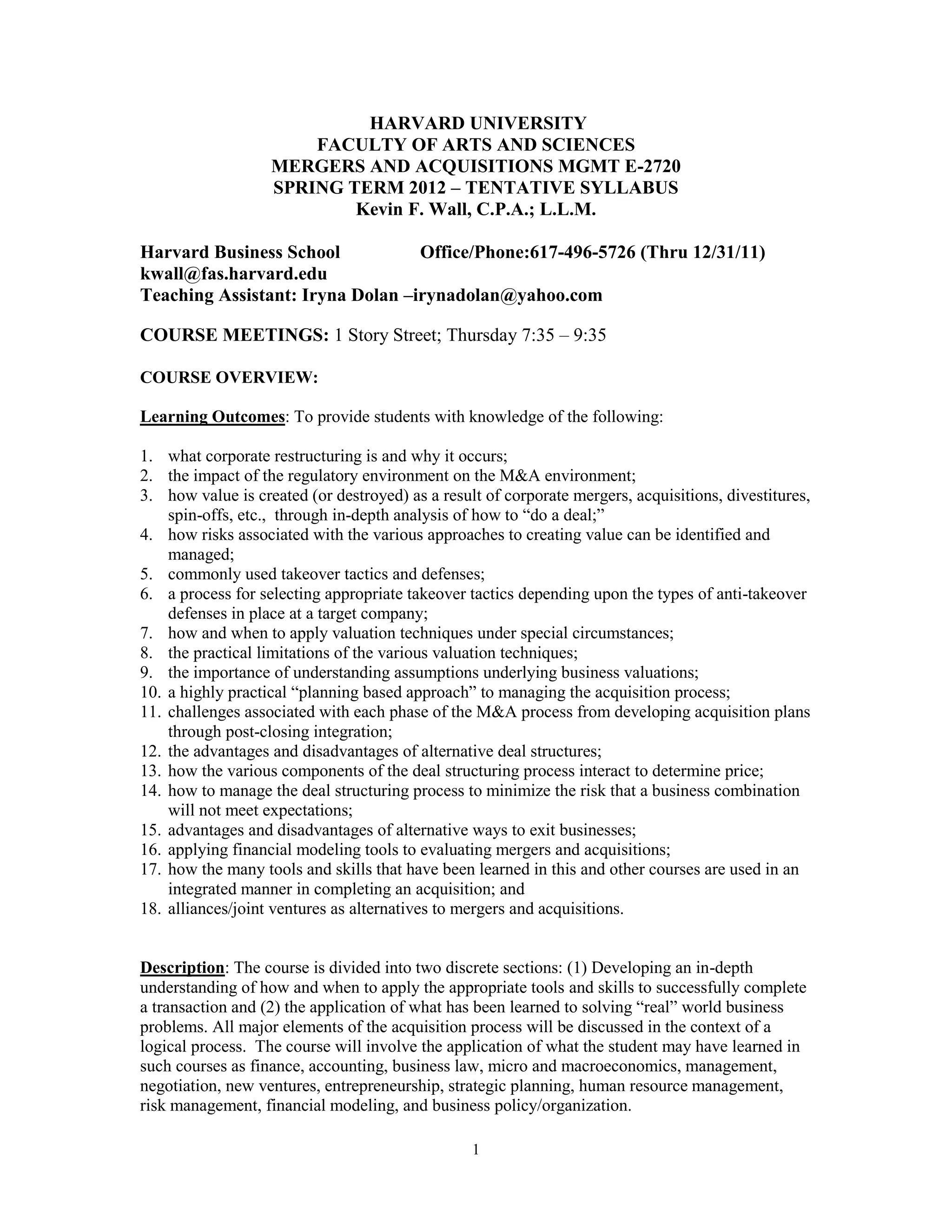 Harvard Extension M PDF