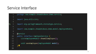 Service Interface
30
 