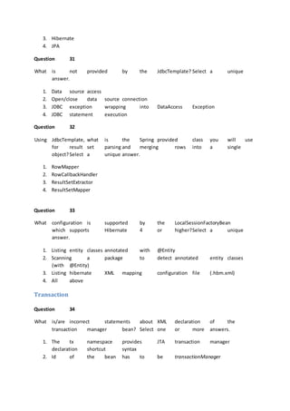Spring Certification Mock Exam