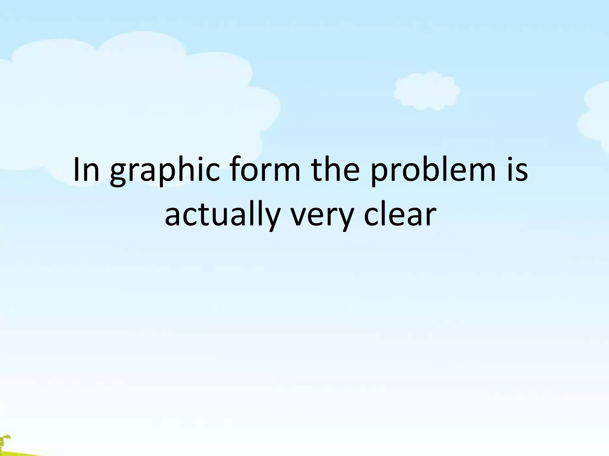 In graphic form the problem is
actually very clear
 