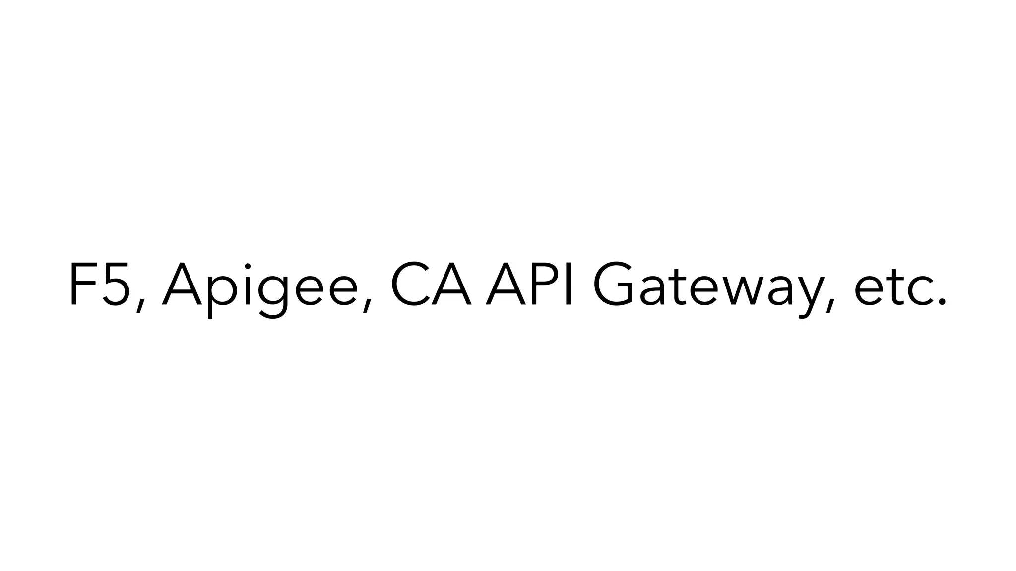 F5, Apigee, CA API Gateway, etc.
 