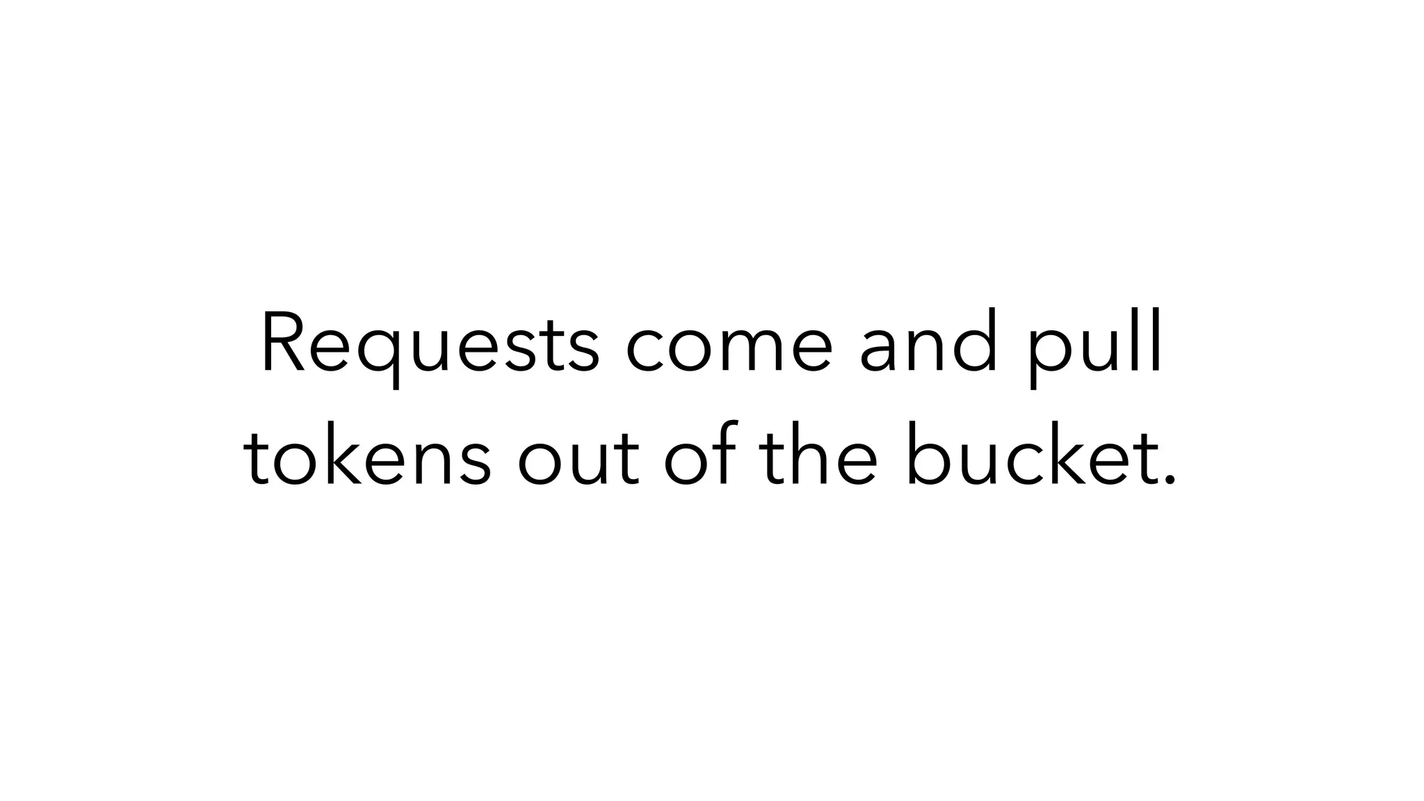 Requests come and pull
tokens out of the bucket.
 