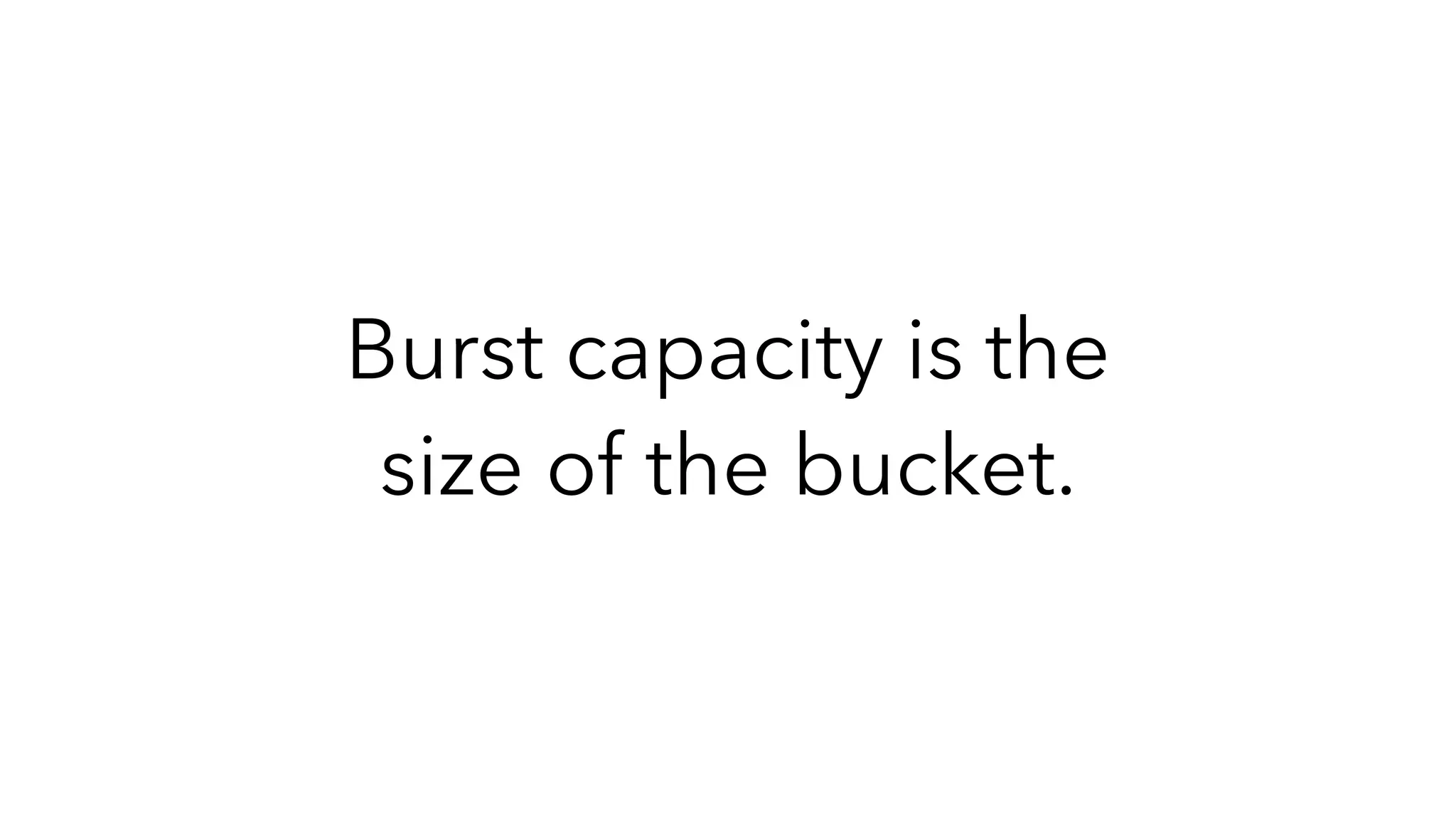 Burst capacity is the
size of the bucket.
 