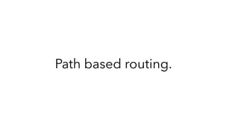 Path based routing.
 