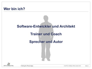 Wer bin ich?Software-Entwickler und ArchitektTrainer und CoachSprecher und Autor