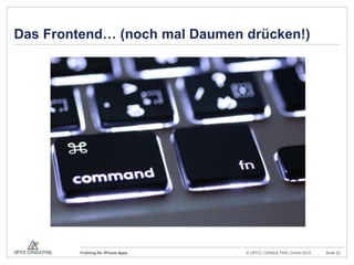Das Frontend… (noch mal Daumendrücken!)