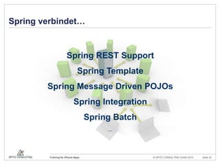 Spring verbindet…Spring REST SupportSpring TemplateSpring Message DrivenPOJOsSpring IntegrationSpring Batch...