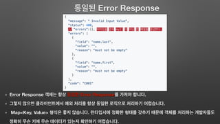 Error Response
Error Response Error Response .
.
Map<Key, Value> .
.
 