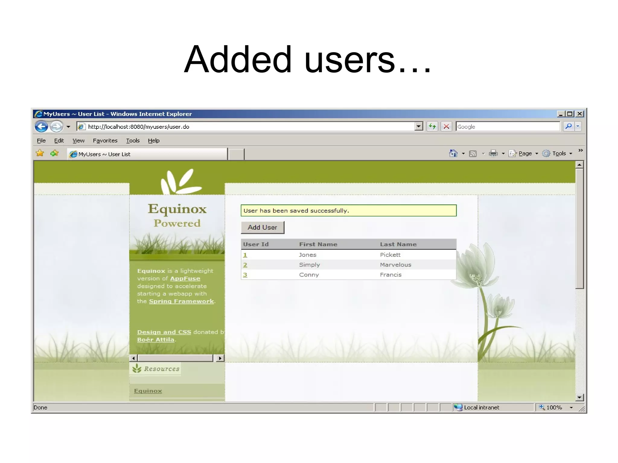Added users…
 
