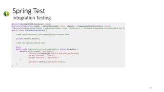 Spring Test
Integration Testing
50
 