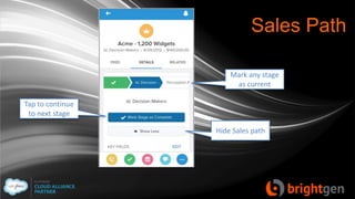 Sales Path
Hide Sales path
Tap to continue
to next stage
Mark any stage
as current
 