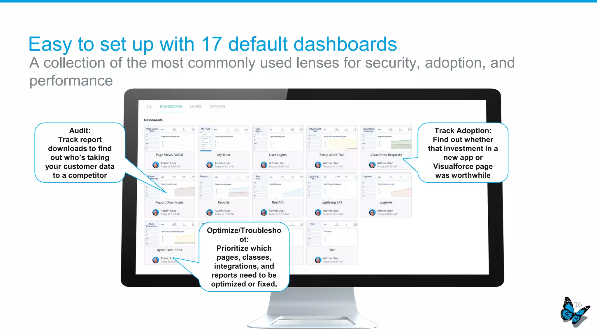 Transaction Security Key Capabilities
​ Use Cases:
• Reduce security risk by forcing users to close active sessions before enabling
new ones
• Providing contextual policies to block access from unwanted, malicious devices,
browsers, countries, or IPs
• Alerting or blocking on large data downloads to prevent data loss
• Salesforce access is automatically blocked if a known to be compromised end
user device is used
Use Cases:
• Reduce security risk by forcing
users to close active sessions
before enabling new ones
• Providing contextual policies to
block access from unwanted,
malicious devices, browsers,
countries, or IPs
• Alerting or blocking on large
data downloads to prevent data
loss
• Salesforce access is
automatically blocked if a
known to be compromised end
user device is used
 