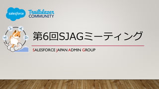 第6回SJAGミーティング
SALESFORCE JAPAN ADMIN GROUP
 