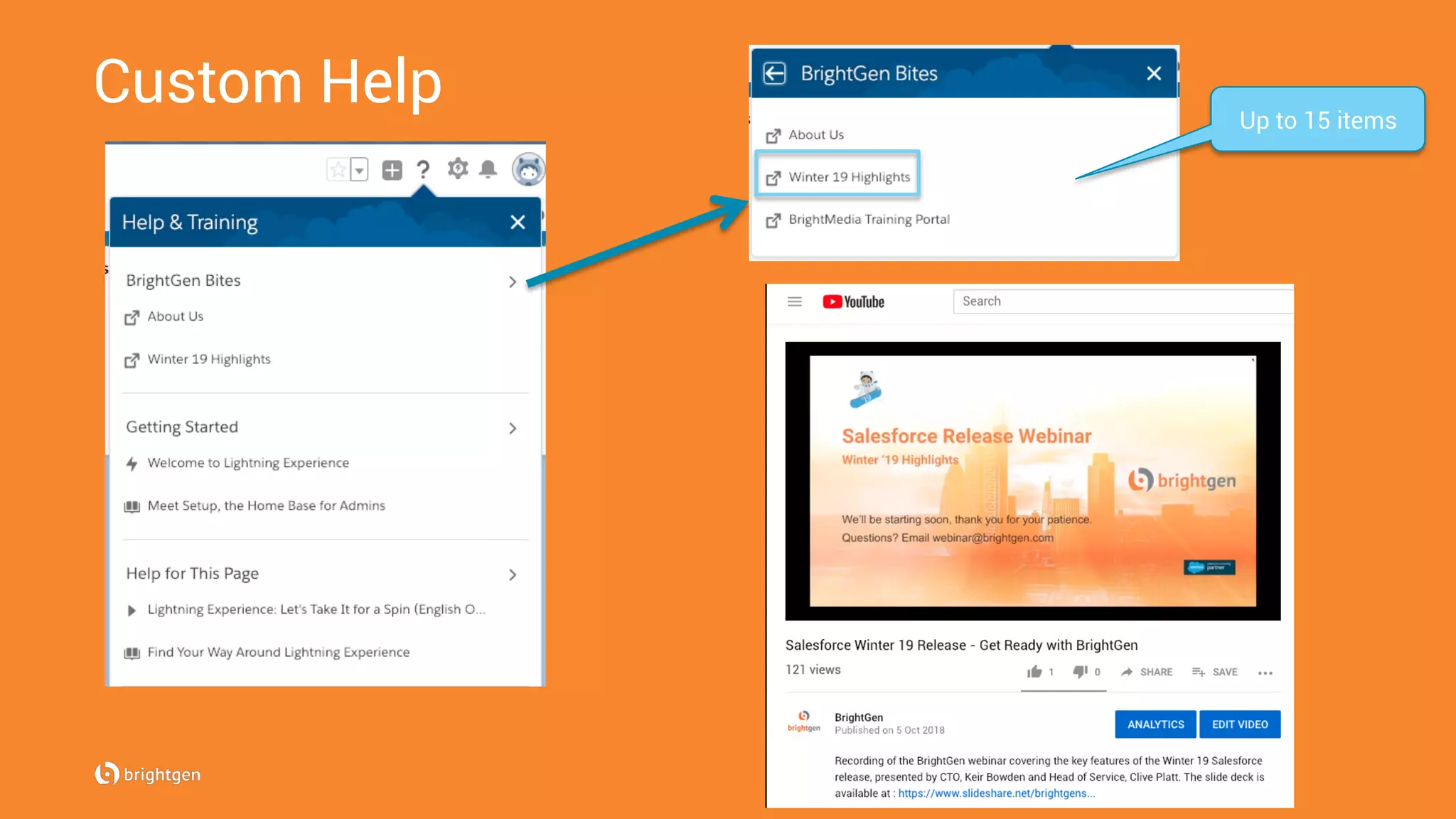 Custom Help Up to 15 items
 