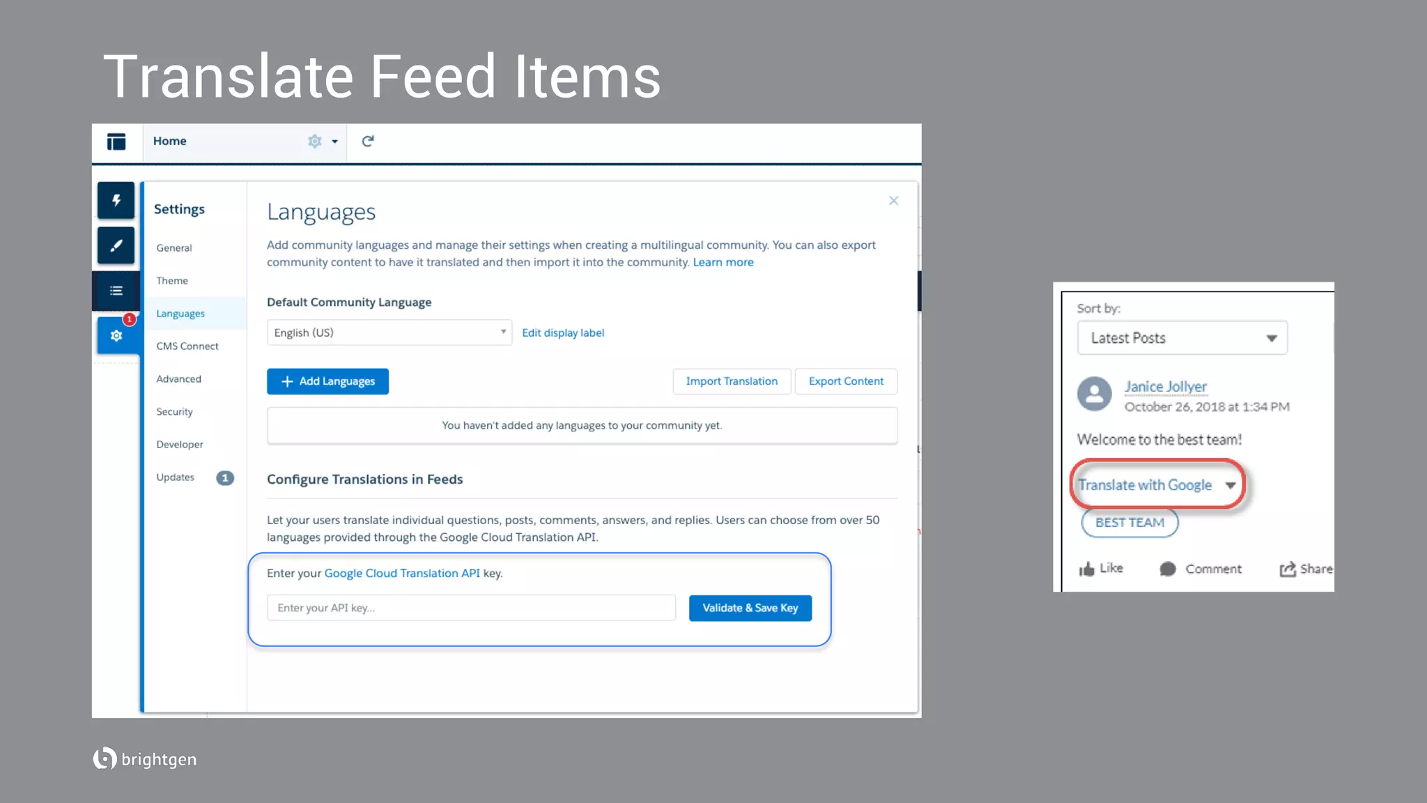 Translate Feed Items
 