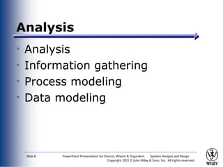 Overview of system analysis and design basics only for teaching ...