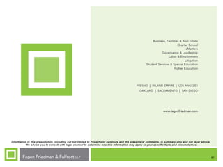 51
Information in this presentation, including but not limited to PowerPoint handouts and the presenters' comments, is summary only and not legal advice.
We advise you to consult with legal counsel to determine how this information may apply to your specific facts and circumstances .
 