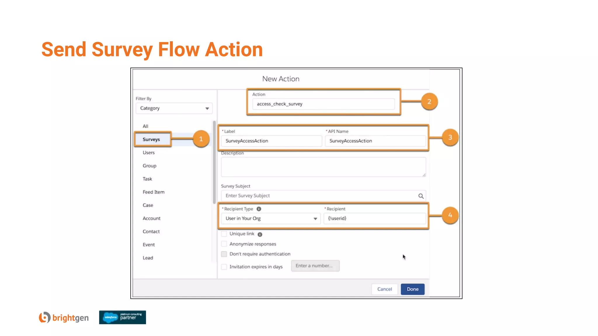 Send Survey Flow Action
 