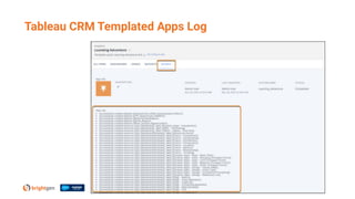 Tableau CRM Templated Apps Log
 