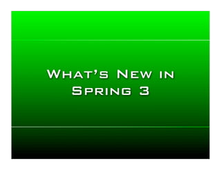 What’s New in
  Spring 3
 