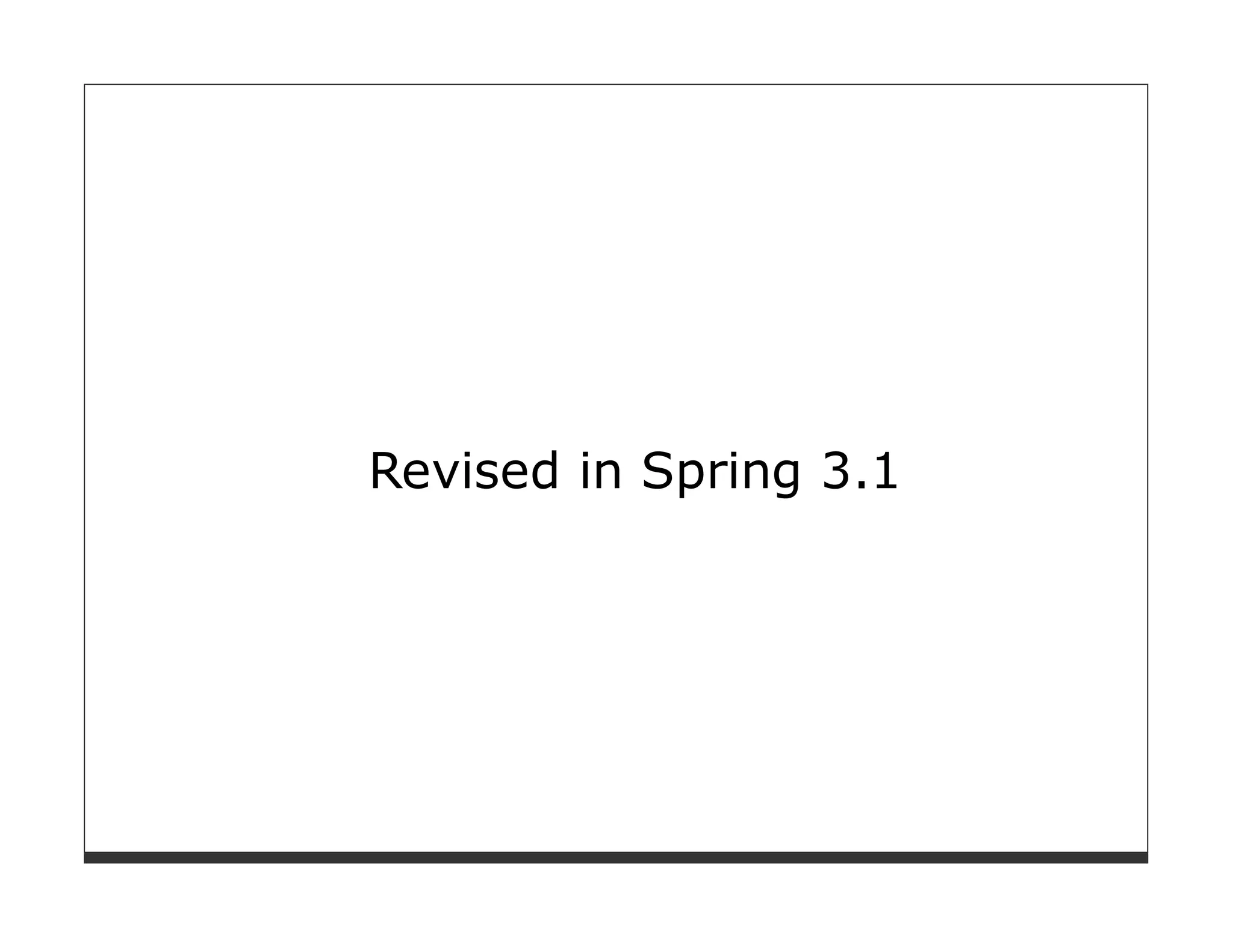 Revised in Spring 3.1
 