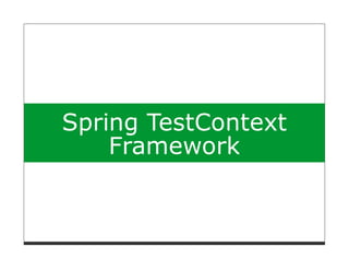 Spring TestContext
    Framework
 
