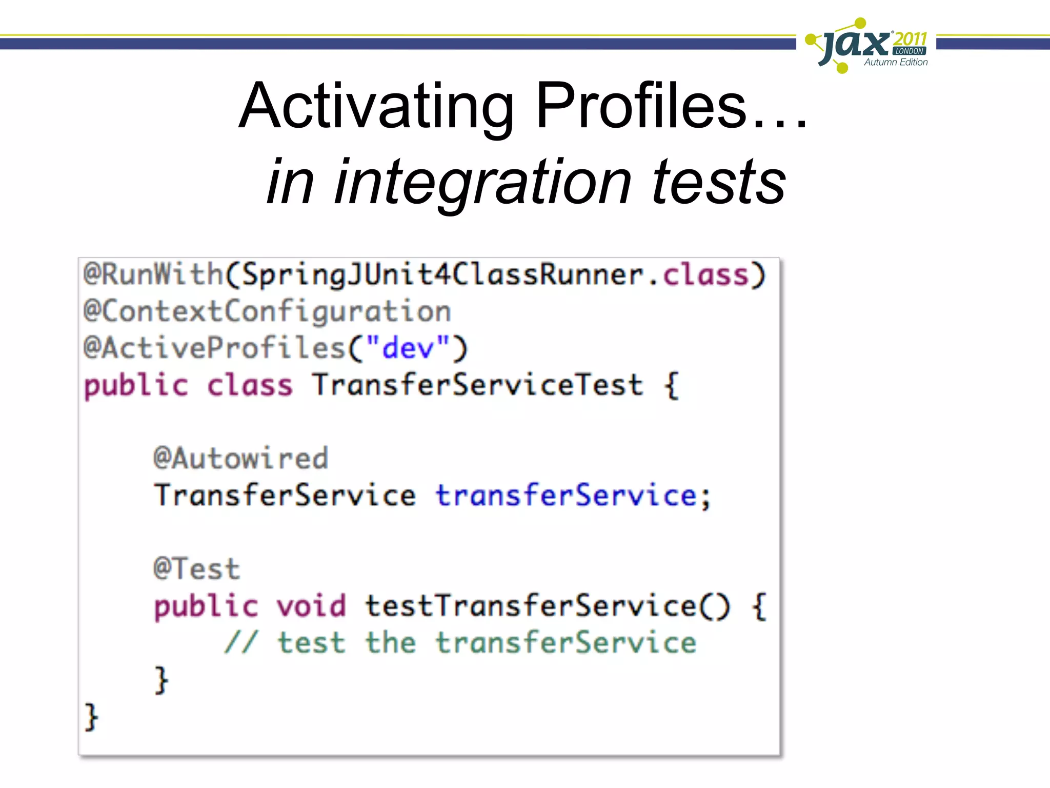 Activating Profiles…
 in integration tests
 