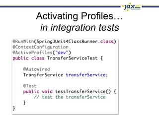 Activating Profiles…
 in integration tests
 