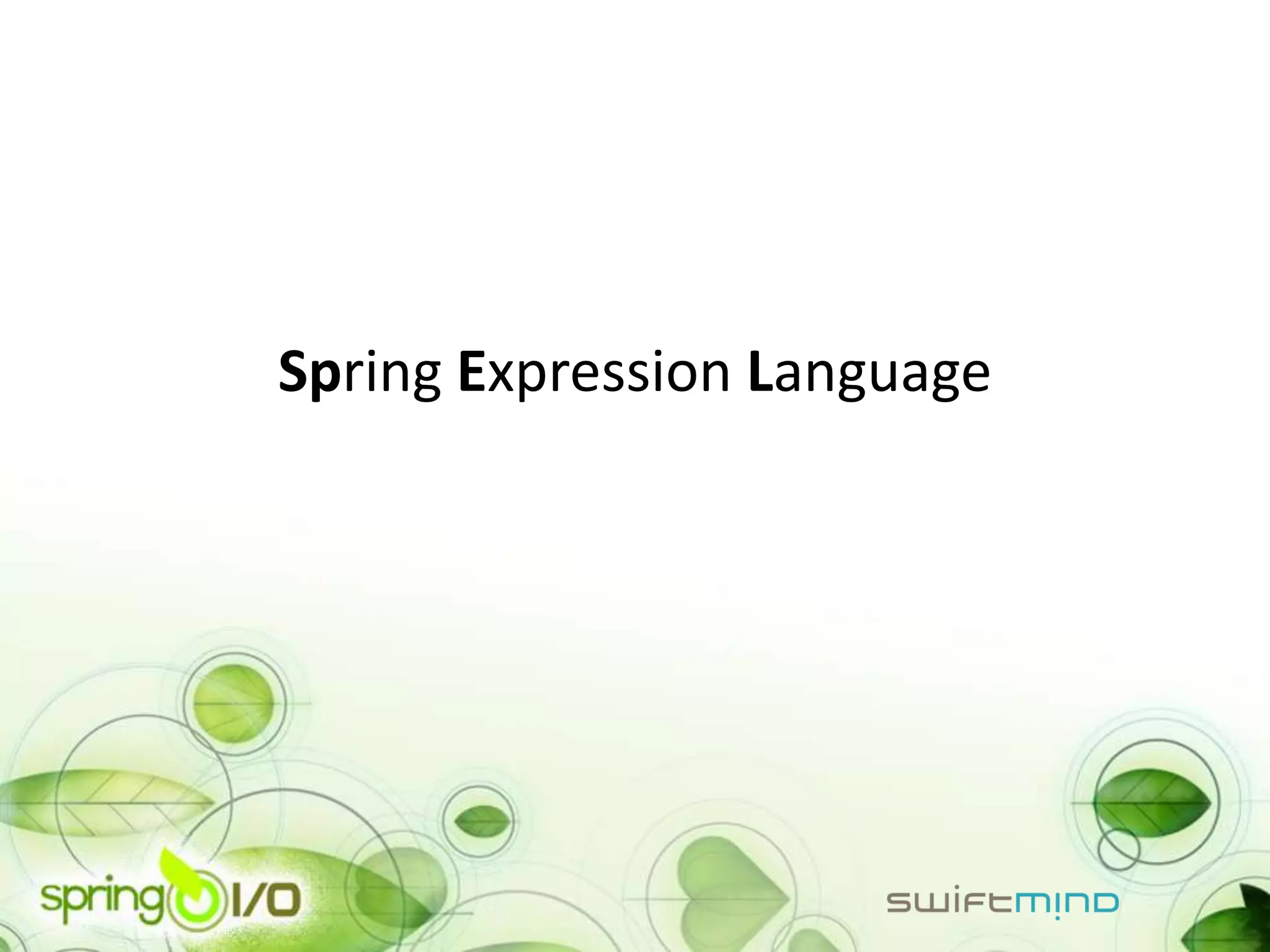 Spring Expression Language
 