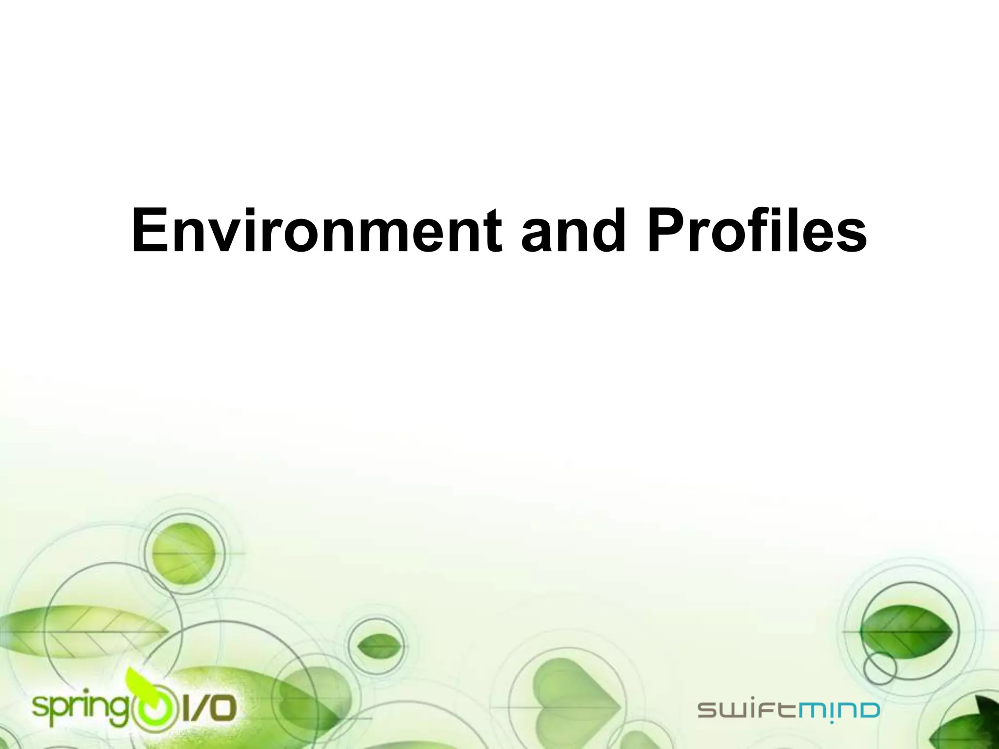 Environment and Profiles
 