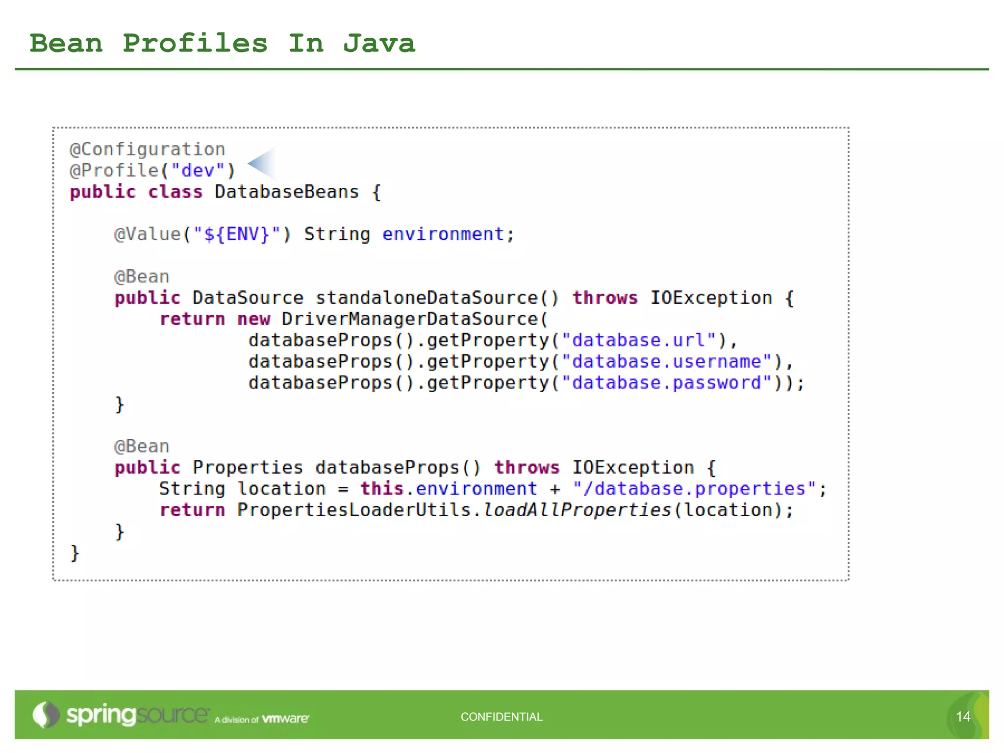 Bean Profiles In Java




                        CONFIDENTIAL   14
 