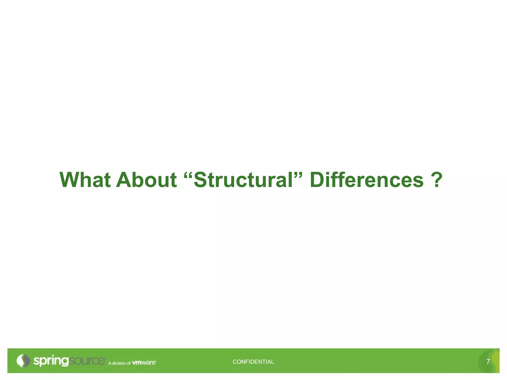 What About “Structural” Differences ?




                CONFIDENTIAL            7
 