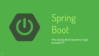 Spring
Boot
Why Spring Boot became a huge
success???
5
 