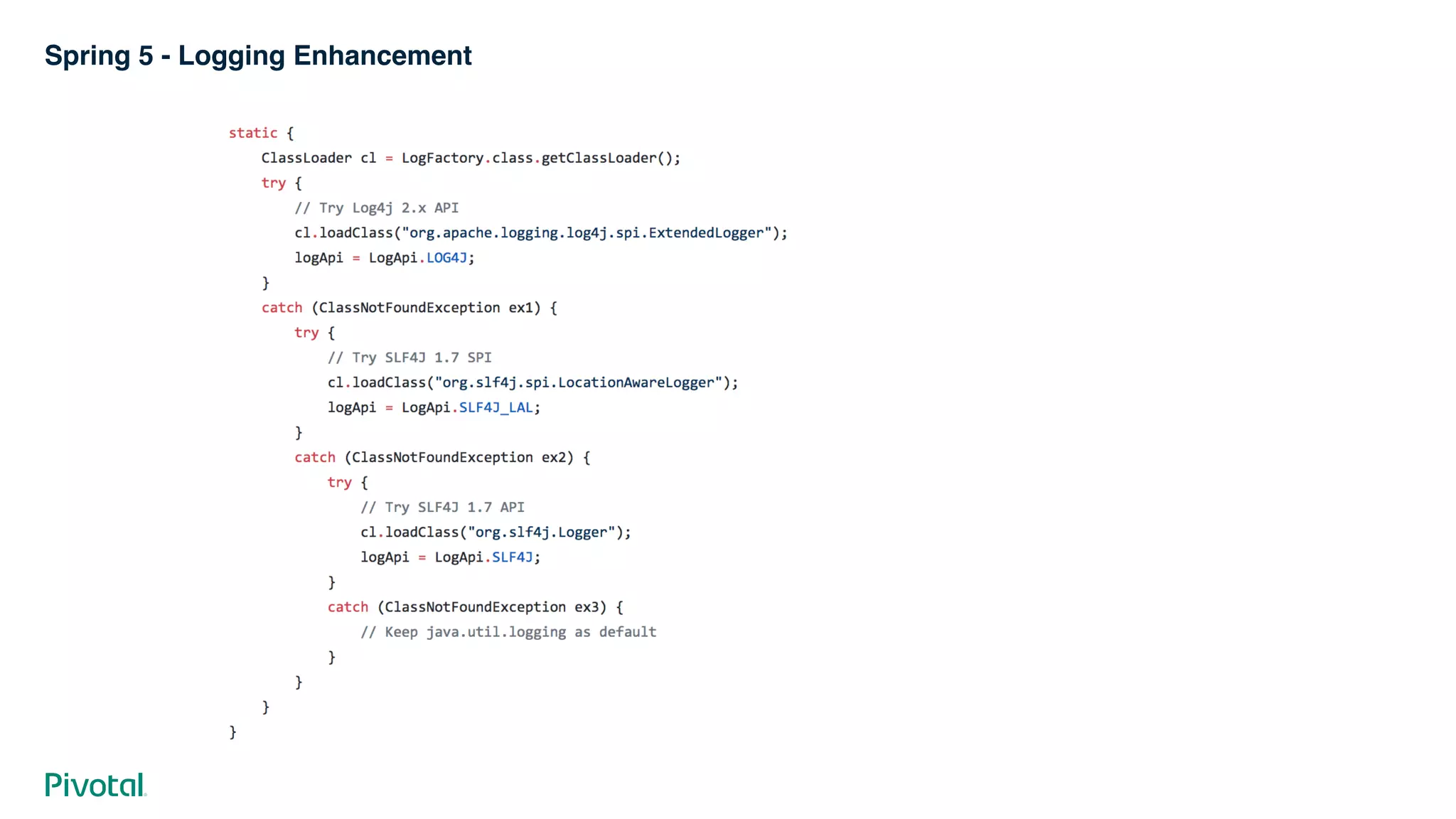 Spring 5 - Logging Enhancement
 