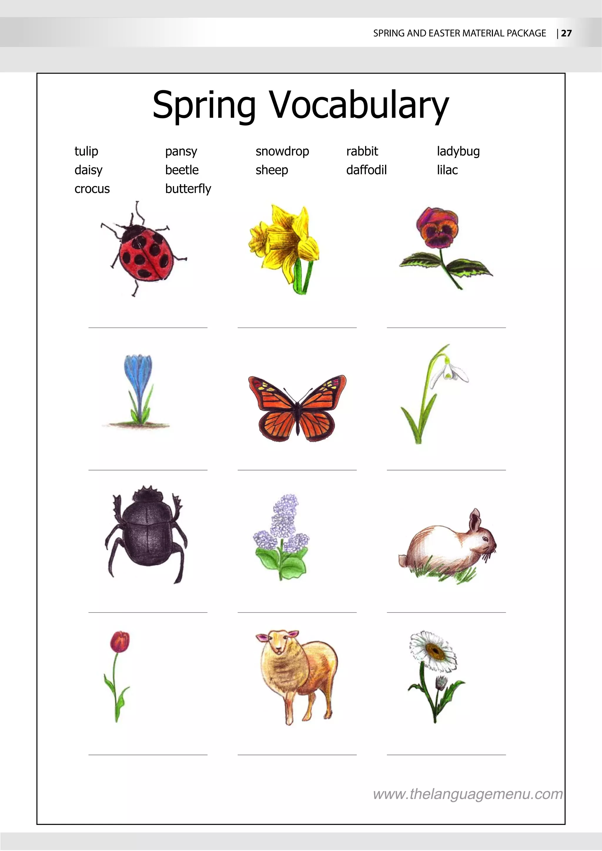 SPRING AND EASTER MATERIAL PACKAGE  | 27
 