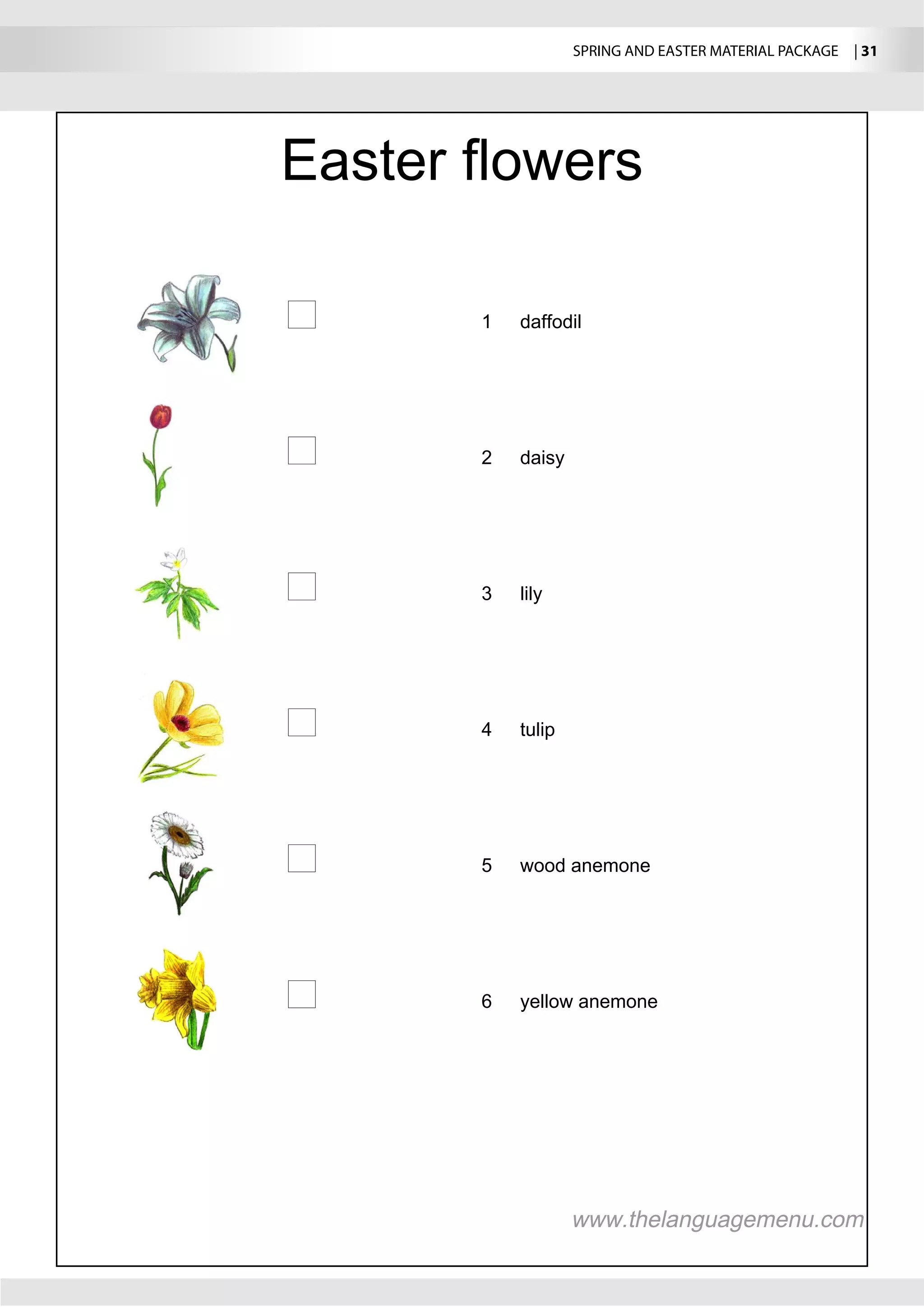 SPRING AND EASTER MATERIAL PACKAGE  | 31
 