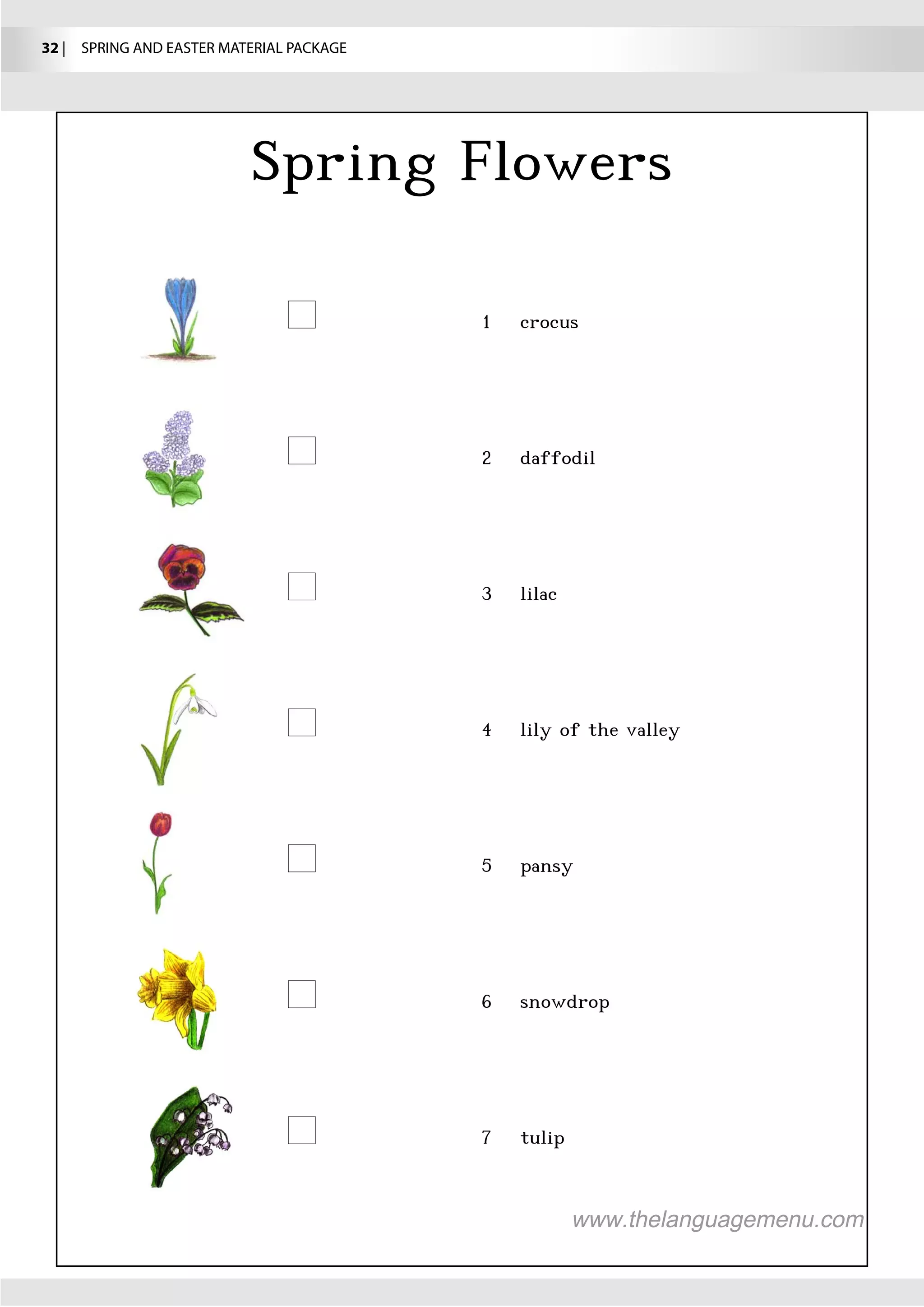 32 |  SPRING AND EASTER MATERIAL PACKAGE
 