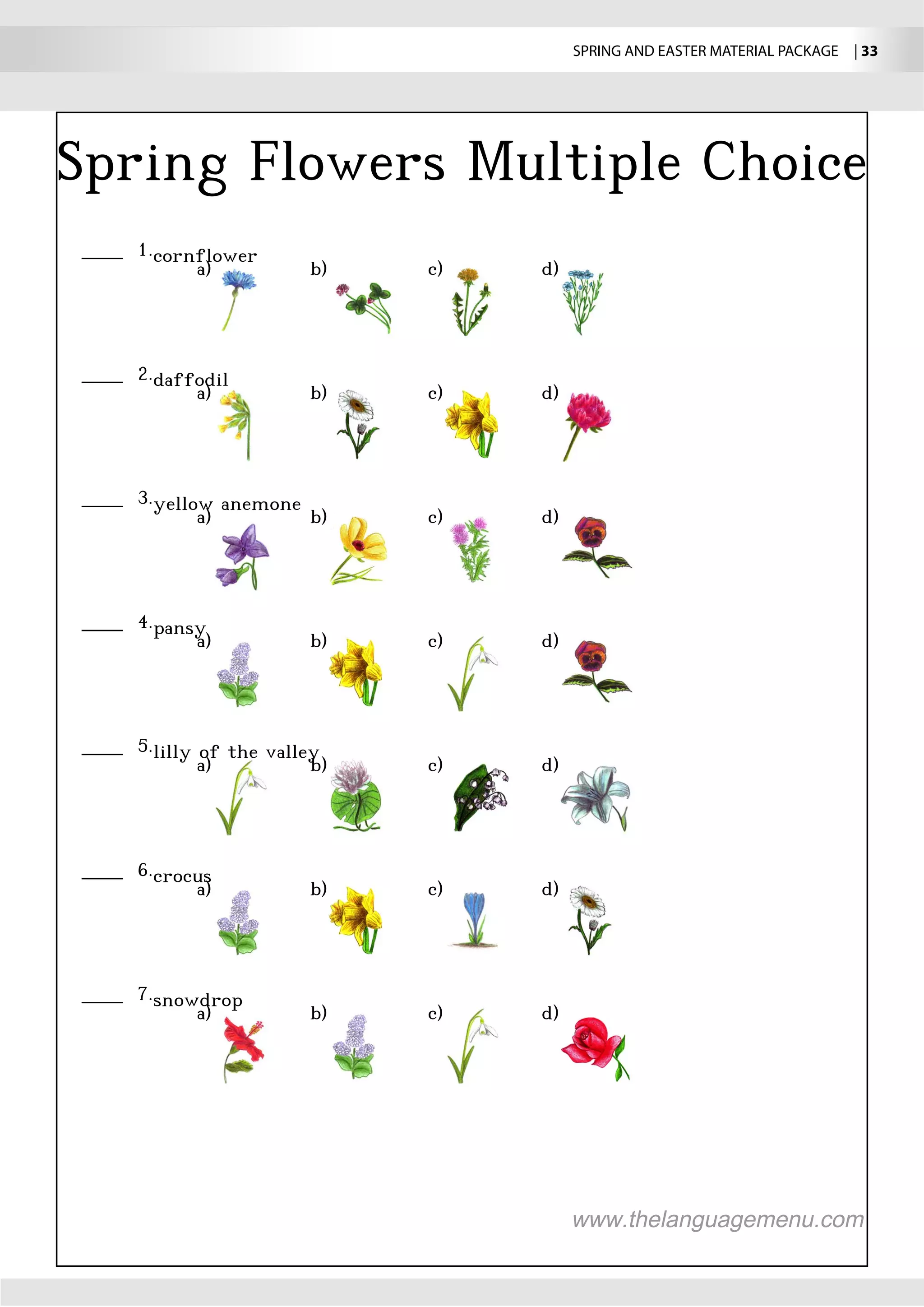 SPRING AND EASTER MATERIAL PACKAGE  | 33
 